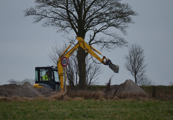 Baum und Bagger -  auf 80 kommt hier keiner