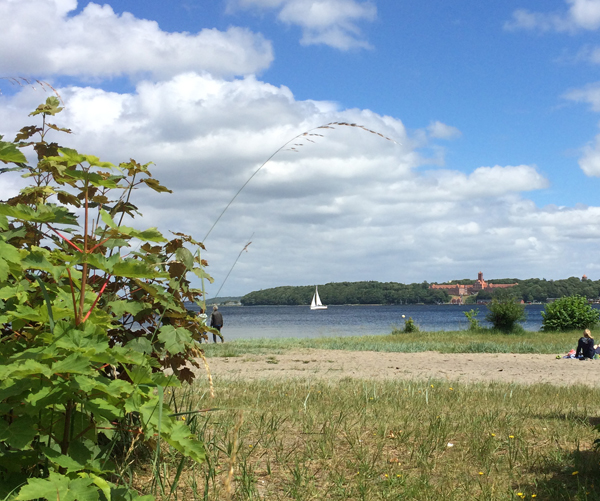 Musik Sonne Wolken und Blick auf Flensburg-Mürwik